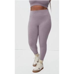 Everlane Ribbed Cotton Leggings High-Waist Mauve Purple Size M NWT